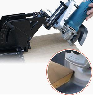 Guida lineare scorrevole GP-VR120 con base ausiliaria smussata GP-VRA04 - taglio del legno a 45 gradi