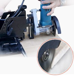 Guida lineare scorrevole GP-VR120 con base ausiliaria smussata GP-VRA04 - taglio del legno a 90 gradi