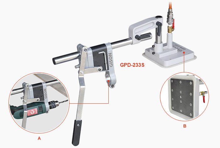 GPD-233S - stojak wiertniczy z podstawą ssącą próżniową