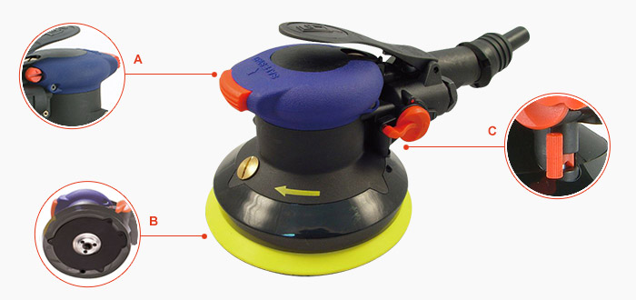 unikalna konstrukcja szlifierki mimośrodowej GPS-303 firmy GISON